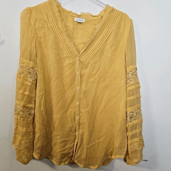 Sundance Tops - Sundance Boho Blouse Oversized Button Shirt Peasant Victorian Lace V neck Womens
